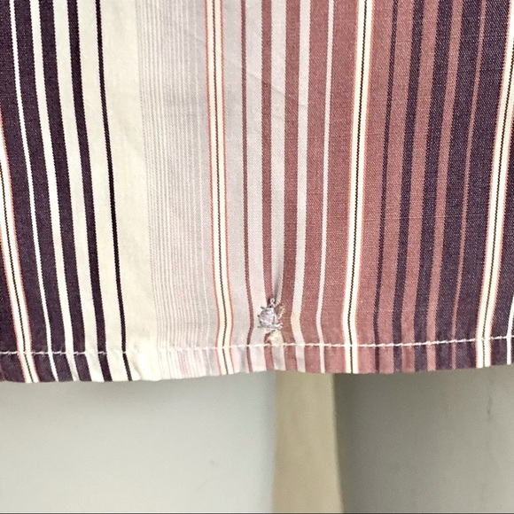 THOMAS PINK 100% Cotton Striped Button Up Shirt Plum White - Picture 16 of 16